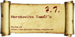 Herskovits Tamás névjegykártya